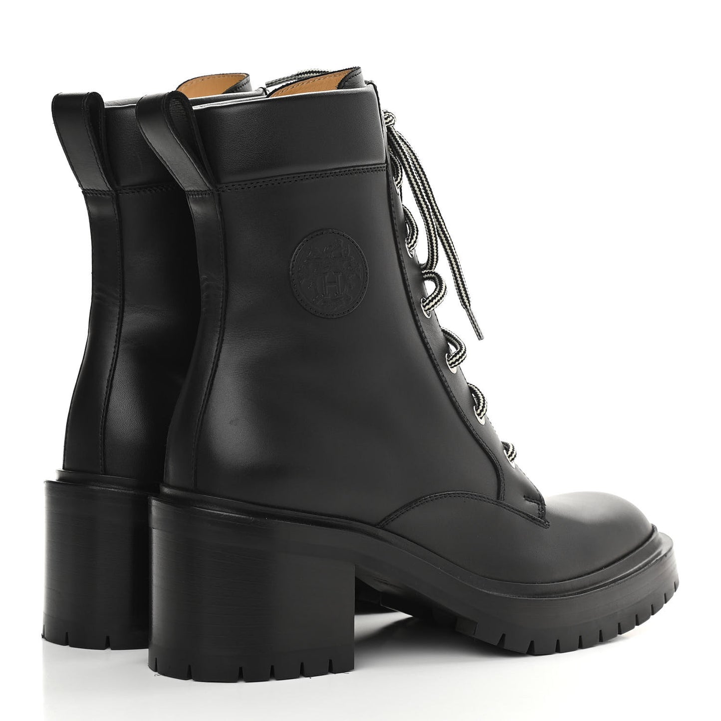 Calfskin Bridge Ankle Boots 39 Black