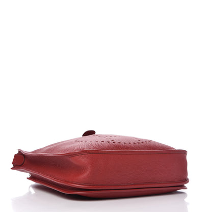 Hermes Taurillon Clemence Evelyne II PM Rouge Garance 4 of 10