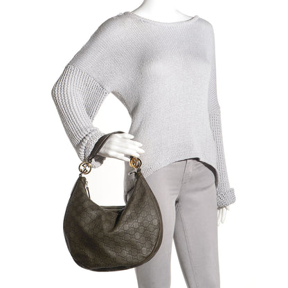 Gucci Guccissima Medium GG Twins Hobo Olive Green 2 of 7