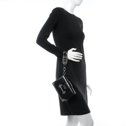Prada City Calfskin Cahier Chain Wristlet Clutch Black 3 of 9