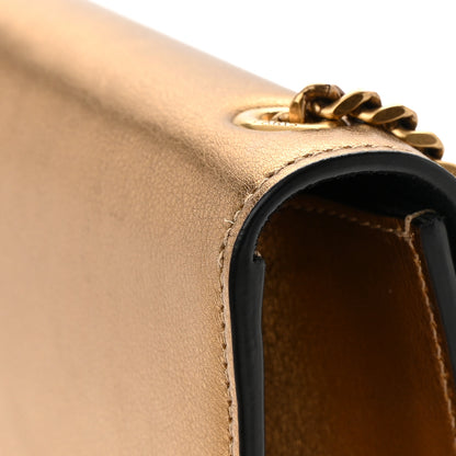 Saint Laurent Metallic Calfskin Small Classic Monogram Kate Tassel Satchel Gold 17 of 18