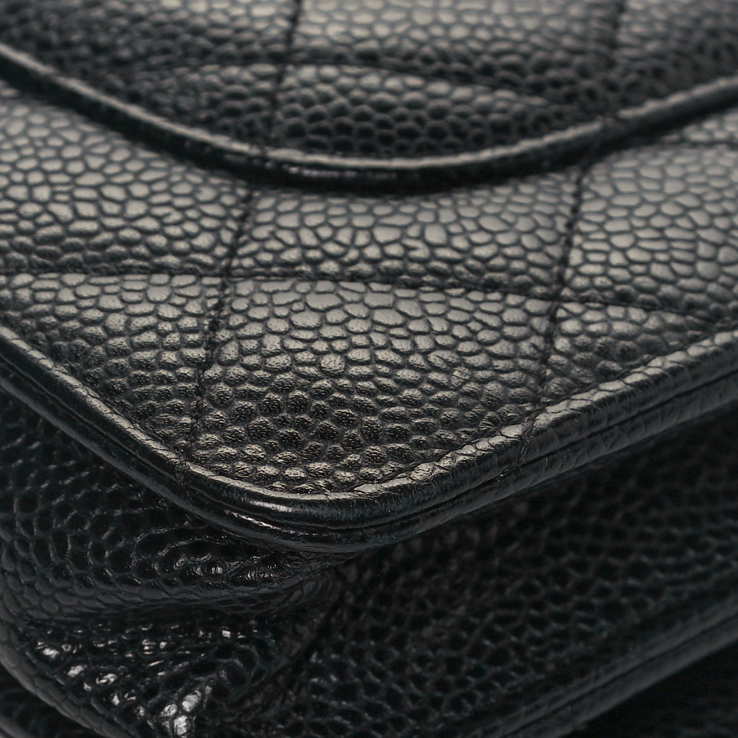 Caviar Quilted Wallet On Chain WOC Black