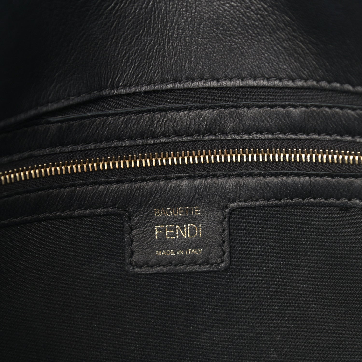Fendi Nappa FF 1974 Embossed Baguette Black 6 of 10