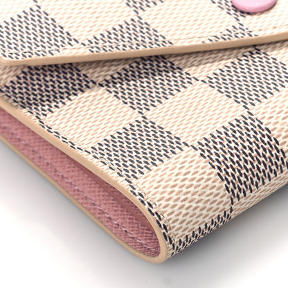 Louis Vuitton Damier Azur Victorine Wallet Rose Ballerine 7 of 9