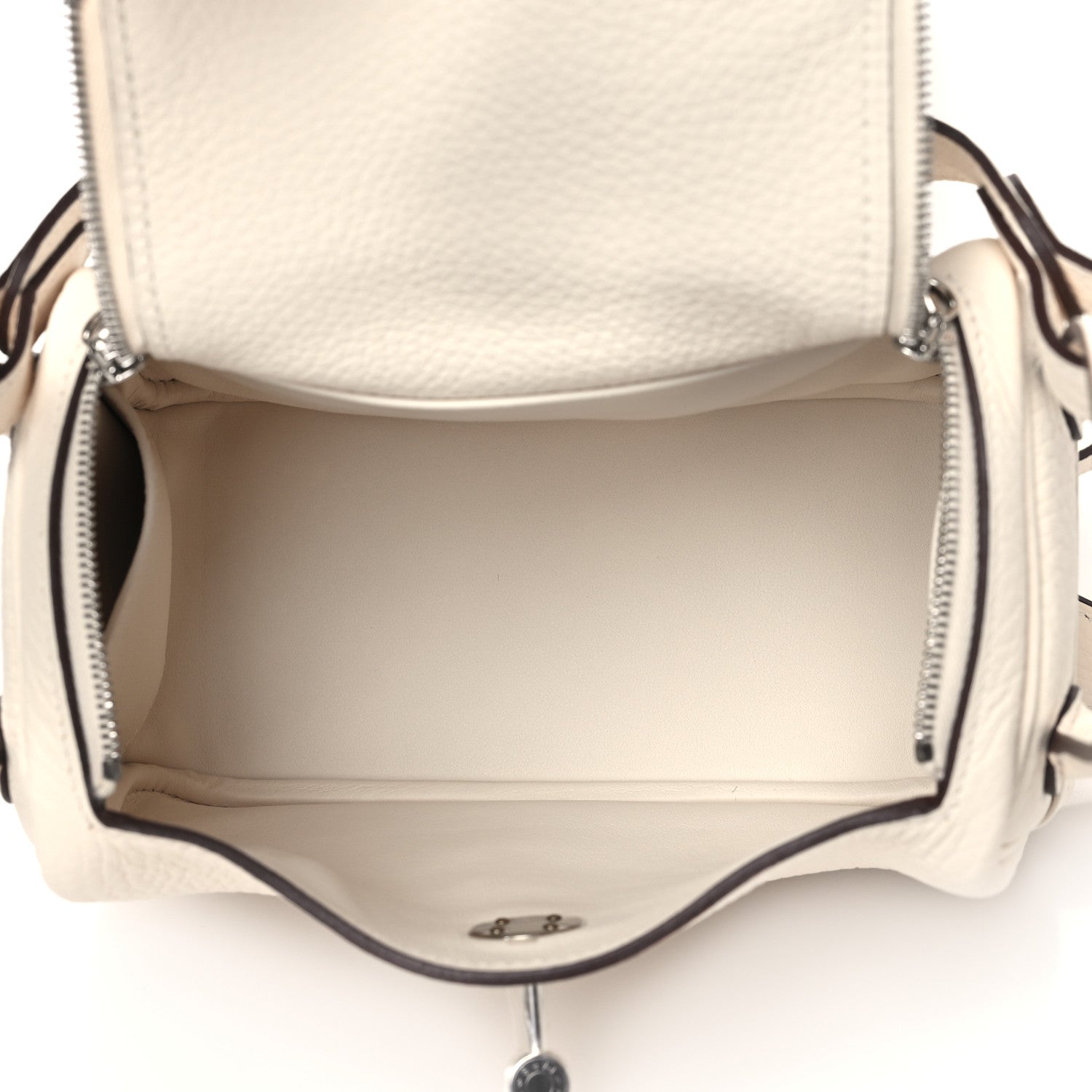 Hermes Taurillon Clemence Mini Lindy 20 Craie 5 of 10