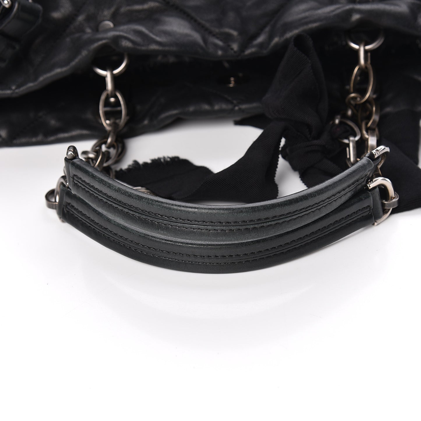 Lambskin Quilted Amalia Tote Black