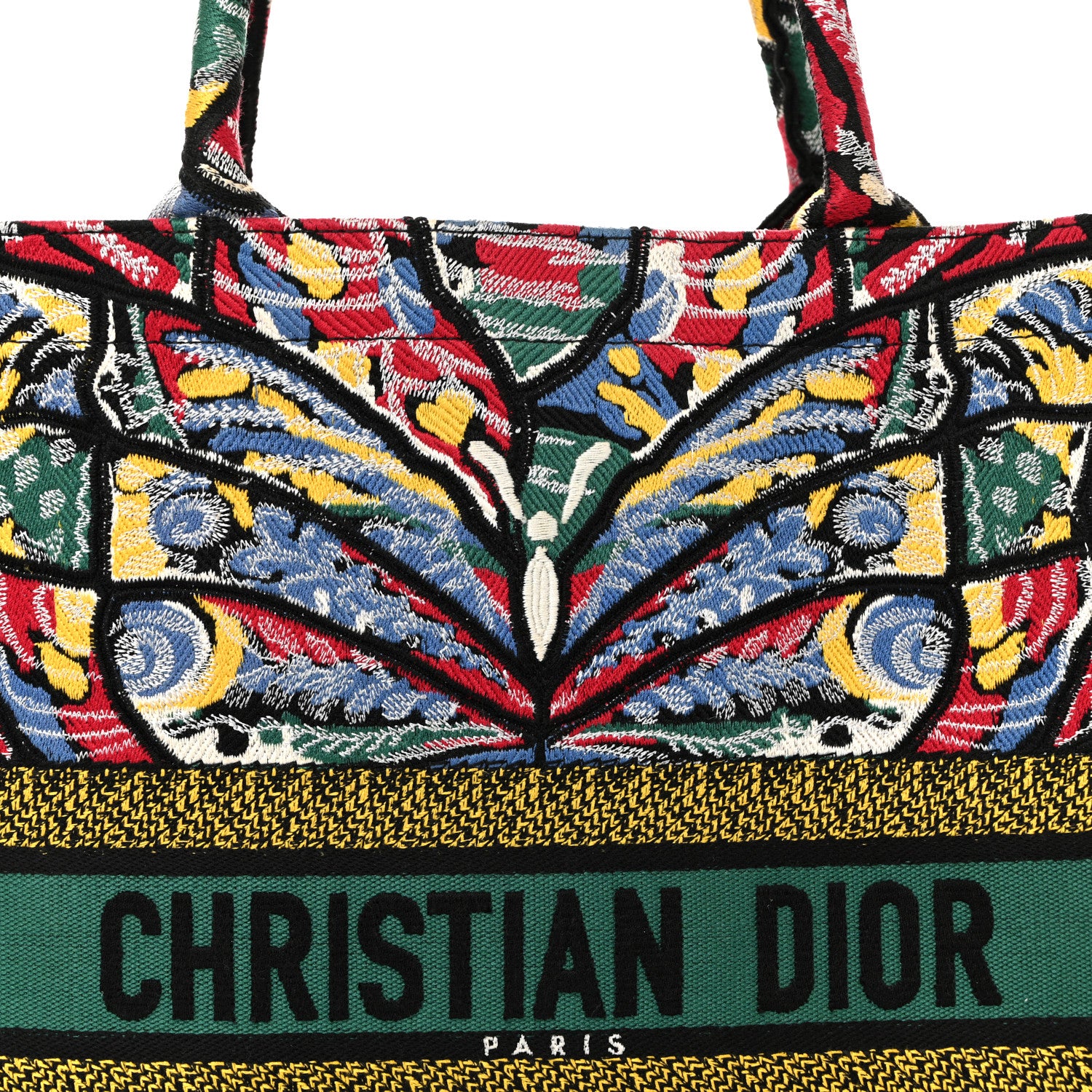 ディオール　ノートブック　バンドつき　バタフライ Christian Dior Canvas Embroidered Butterfly Book Tote Black ノート・メモ帳