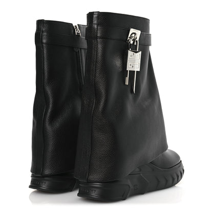 Givenchy Grained Calfskin Shark Lock Biker Ankle Boots 40 Black 5 of 11