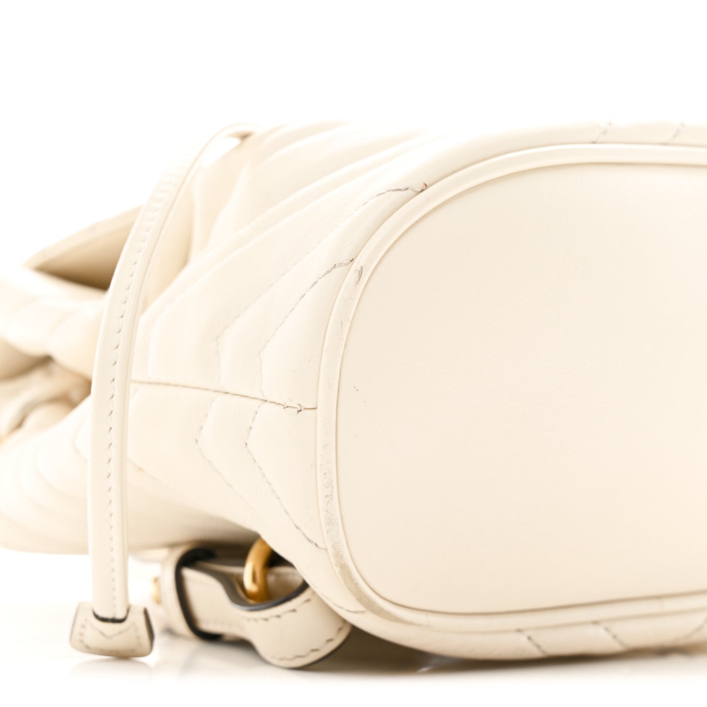 Calfskin Matelasse GG Marmont Flap Backpack White