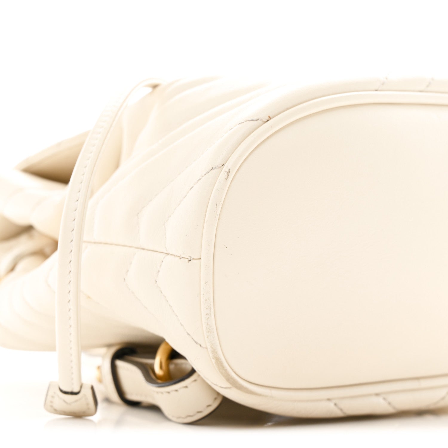 Gucci Calfskin Matelasse GG Marmont Flap Backpack White 9 of 10