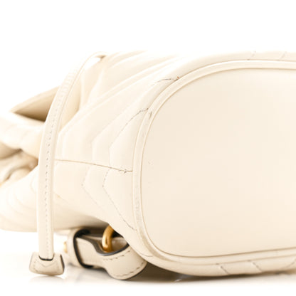 Gucci Calfskin Matelasse GG Marmont Flap Backpack White 9 of 10