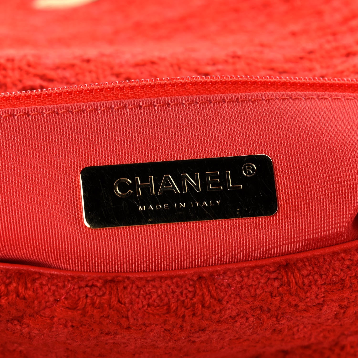 Chanel Tweed Quilted Medium Chanel 19 Flap Red 6 of 12