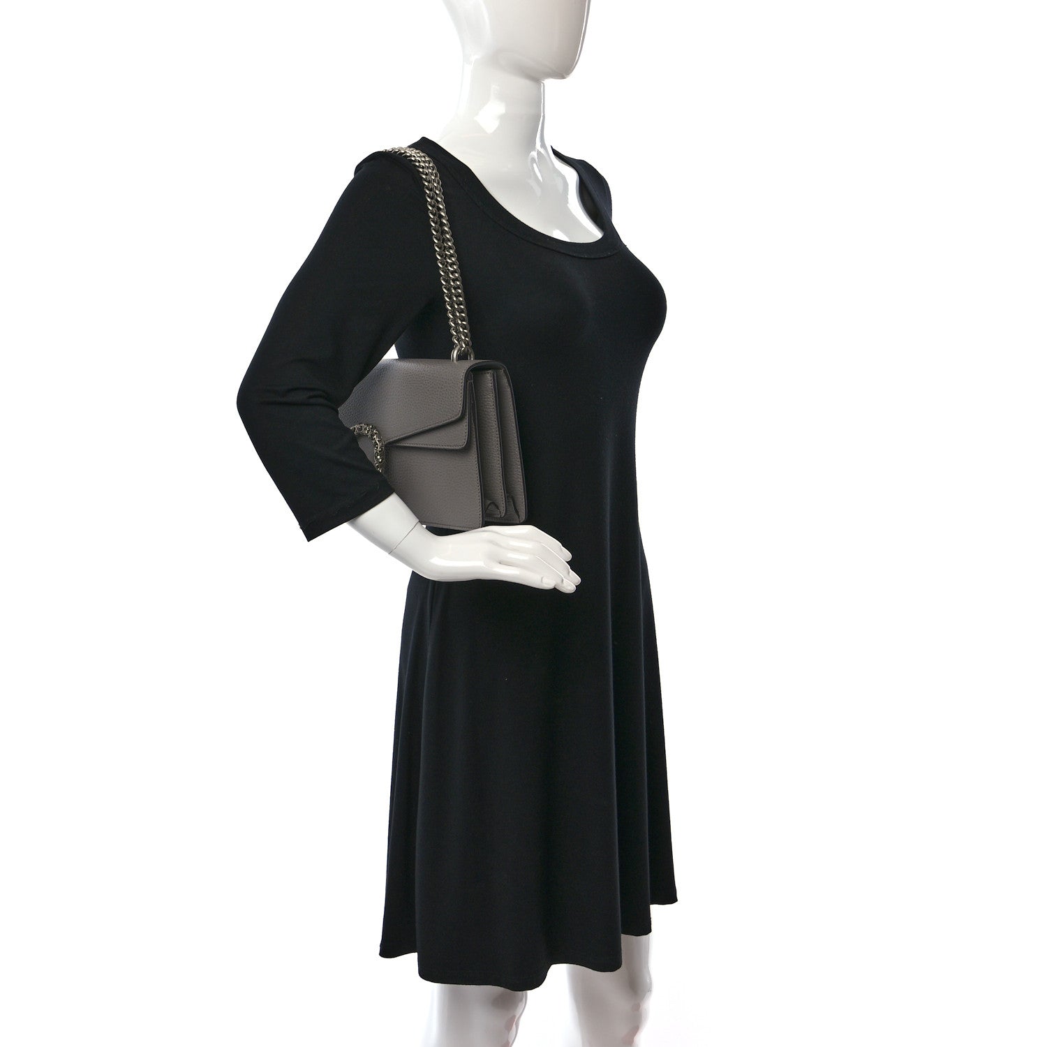 Gucci Pebbled Calfskin Small Dionysus Shoulder Bag Dusty Grey 2 of 9