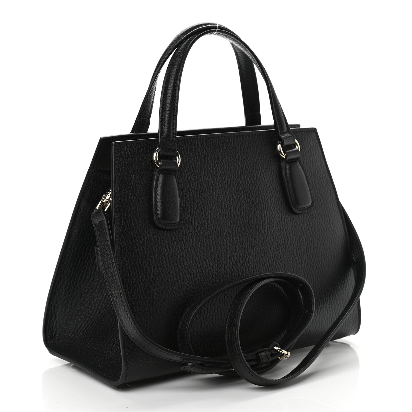 Dollar Calfskin Medium Soho Top Handle Satchel Black