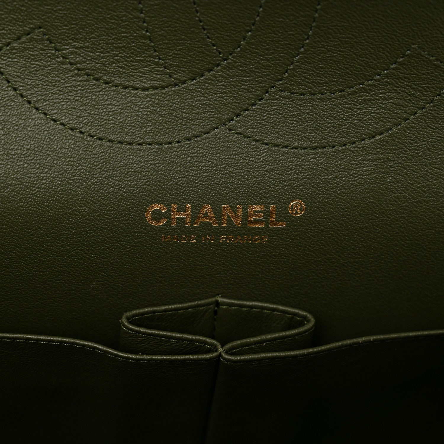 Chanel Lambskin Quilted Tri-Color Jumbo Double Flap Green Brown 7 of 12