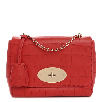 Mulberry Nappa Crocodile Embossed Small Lily Flap Red 1 of 11