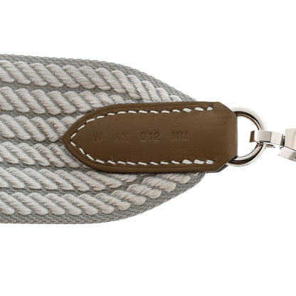 Hermes Toile Swift 50mm Sangle Cordage Shoulder Strap Bleu Glacier Gris Pale Etoupe 3 of 5