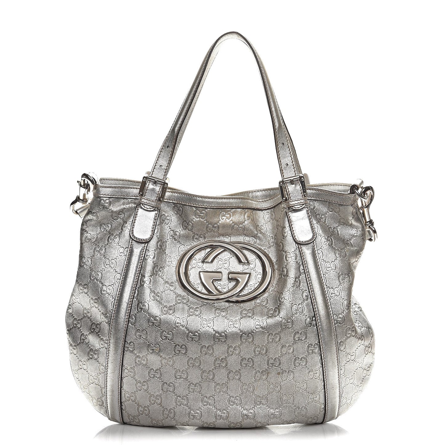 Guccissima Medium Britt Tote Silver
