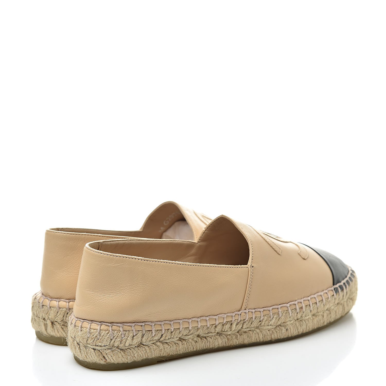 Chanel Lambskin CC Espadrilles 37 Beige Black 4 of 13
