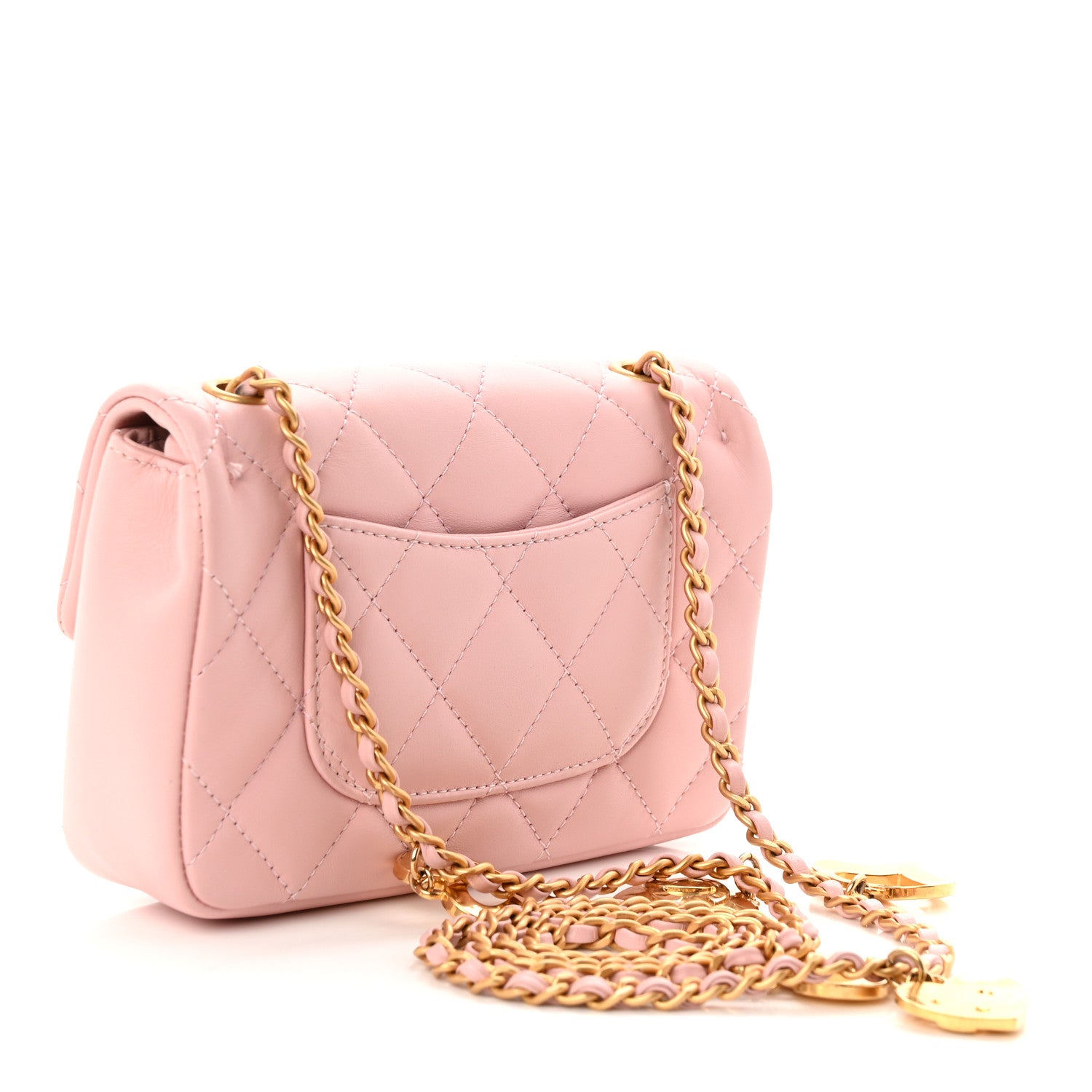 Chanel Lambskin Quilted Mini Heart Charms Flap Light Pink 2 of 10