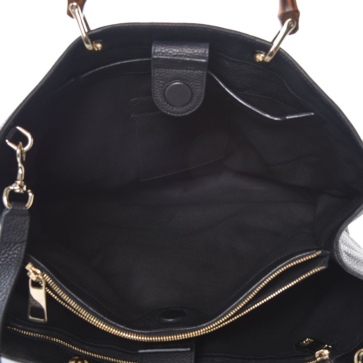 Calfskin Large Bamboo Shopper Tote Black