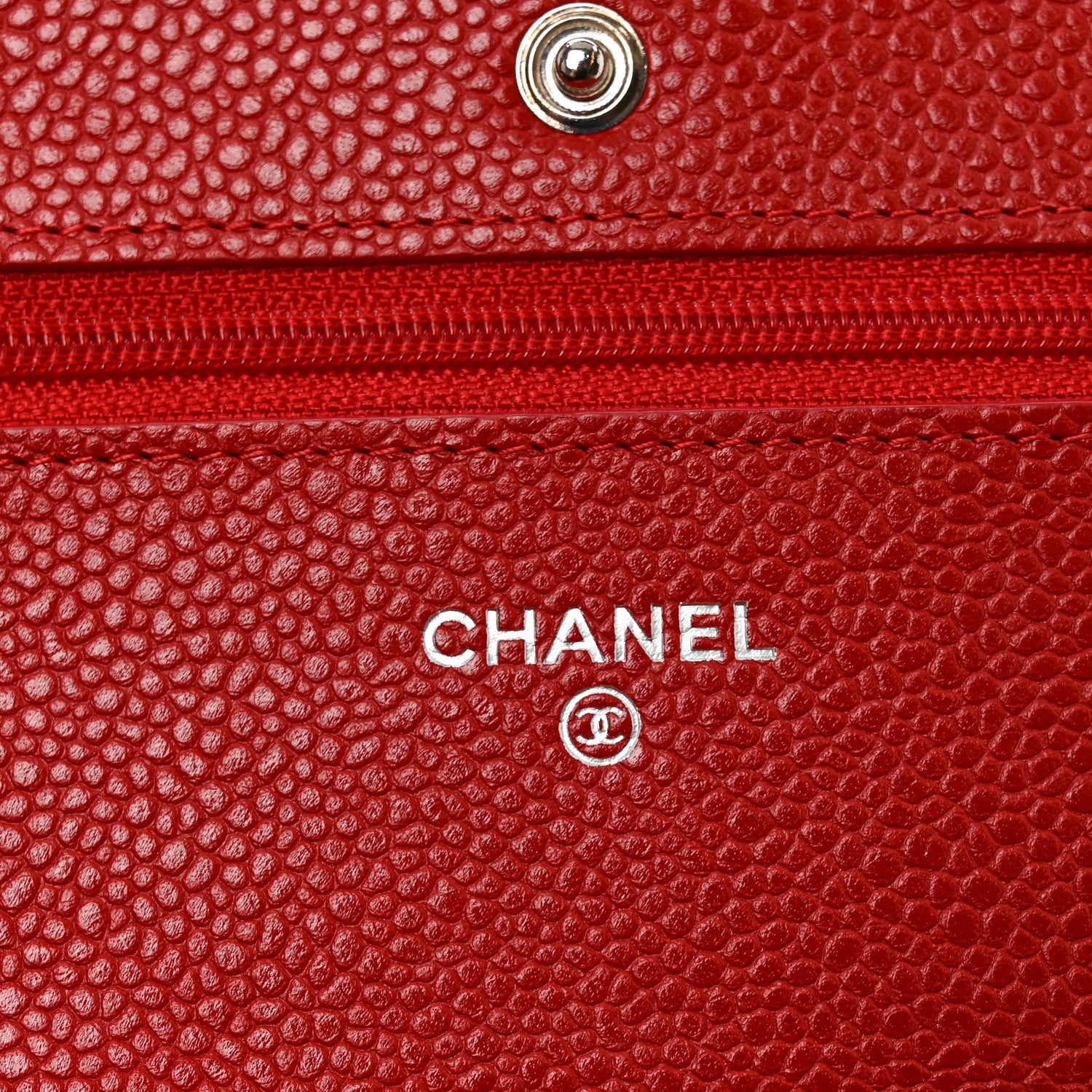 Chanel Caviar Quilted Wallet on Chain WOC Red 6 of 11