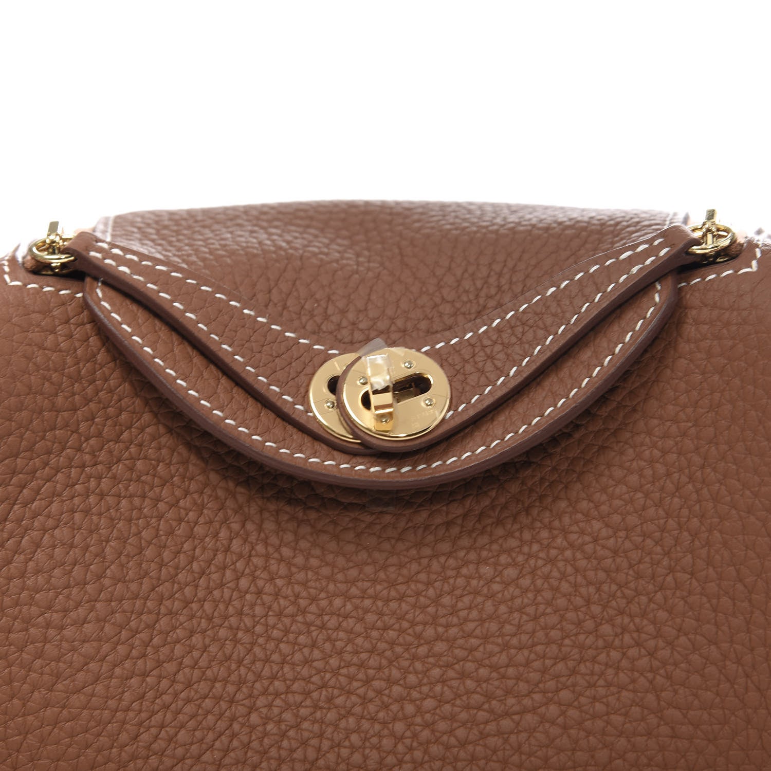 Hermes Taurillon Clemence Mini Lindy 20 Gold 10 of 11