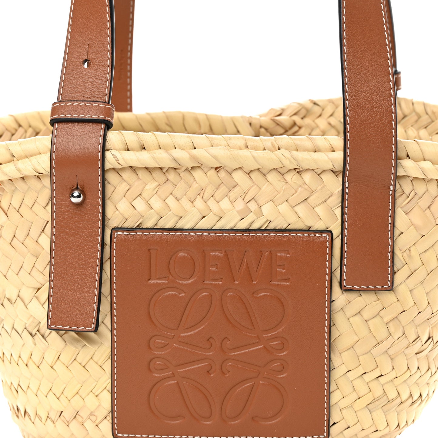Raffia Small Basket Tote Bag Natural Tan