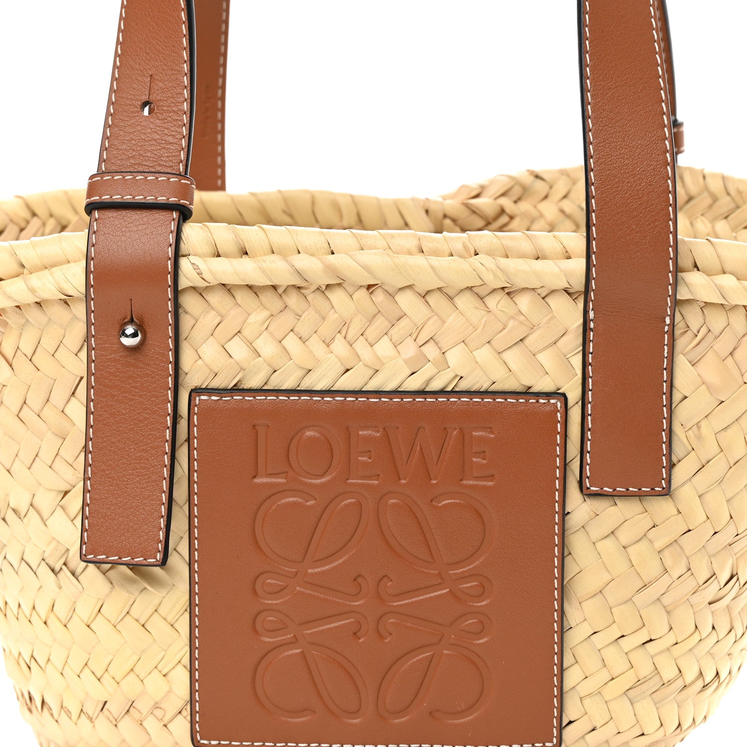 Loewe Raffia Small Basket Tote Bag Natural Tan 8 of 11