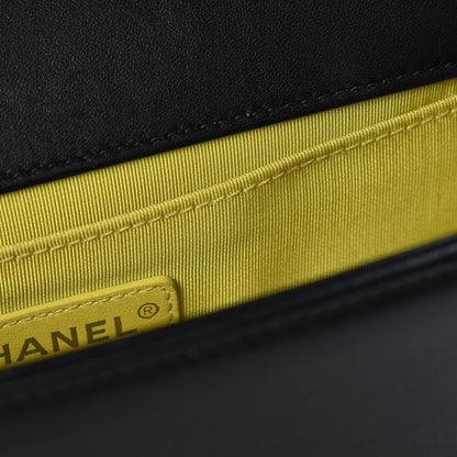 Chanel Lambskin Tweed Woven Medium Chevron Boy Flap Black 11 of 17
