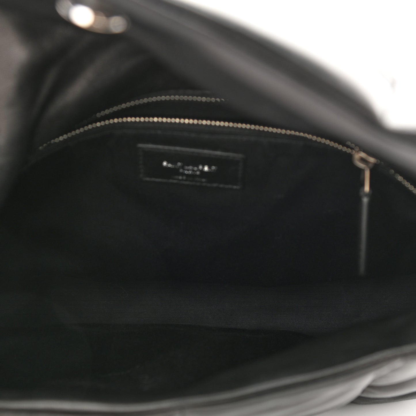 Lambskin Quilted Medium Loulou Puffer Monogram Chain Satchel Black