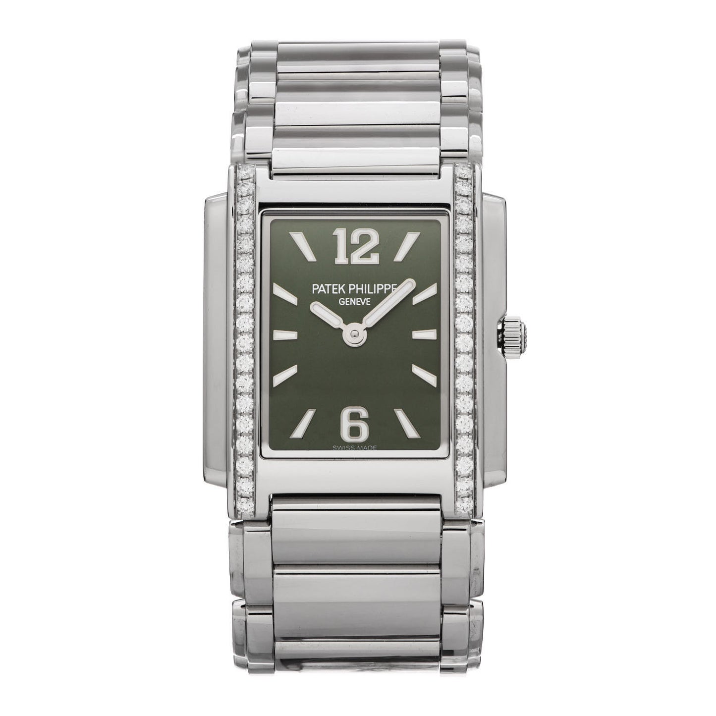 Stainless Steel Diamond 25mm Twenty-4 Quartz Watch Olive Green 4910/1200A-011