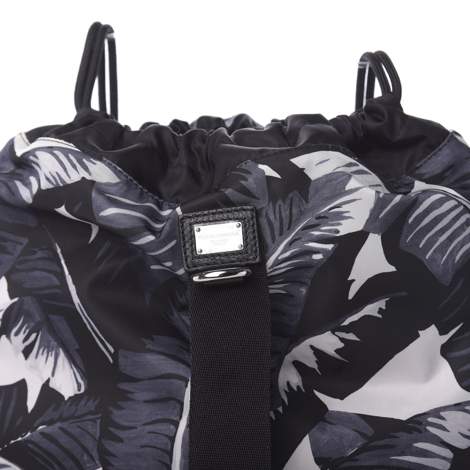 Dolce & Gabbana Nylon Printed Drawstring Backpack Black 10 of 10