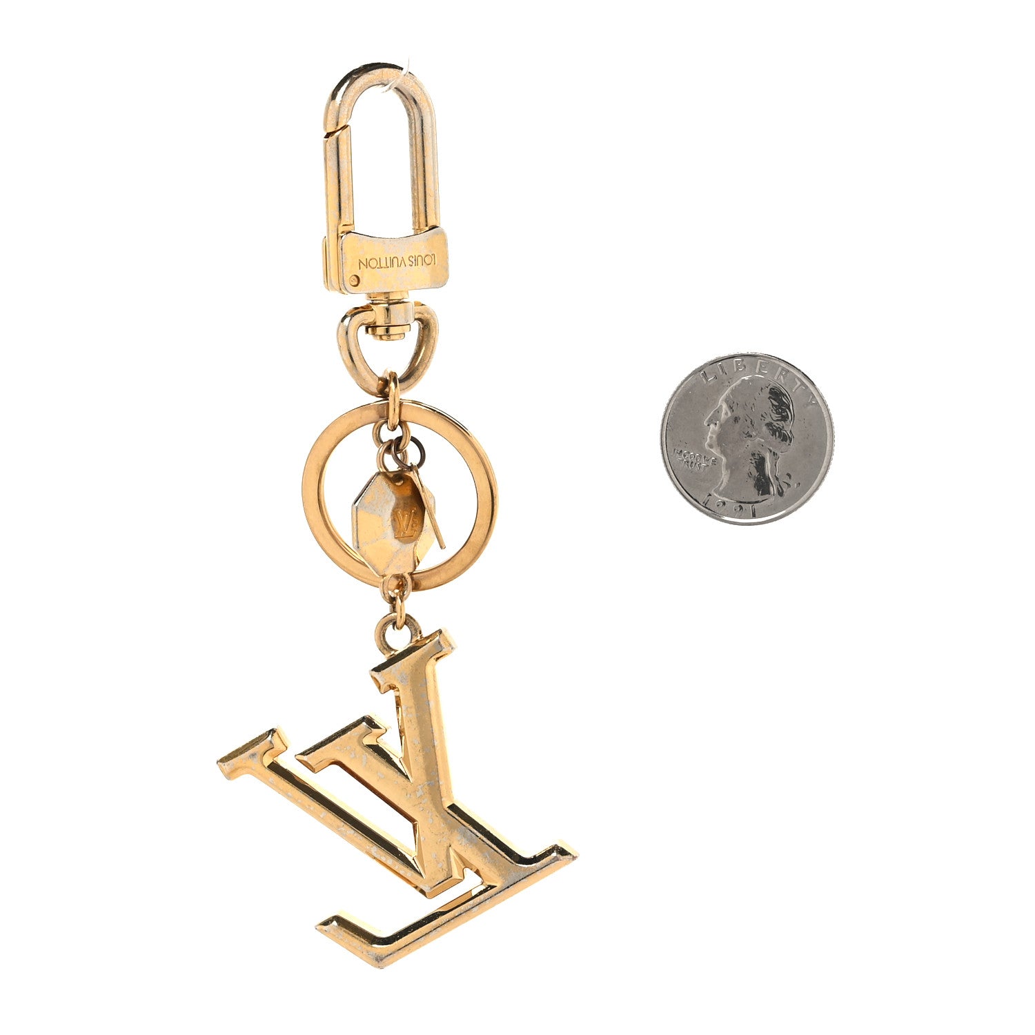 Louis Vuitton LOUIS VUITTON LV Facettes Bag Charm Key Holder Gold 2 of 4