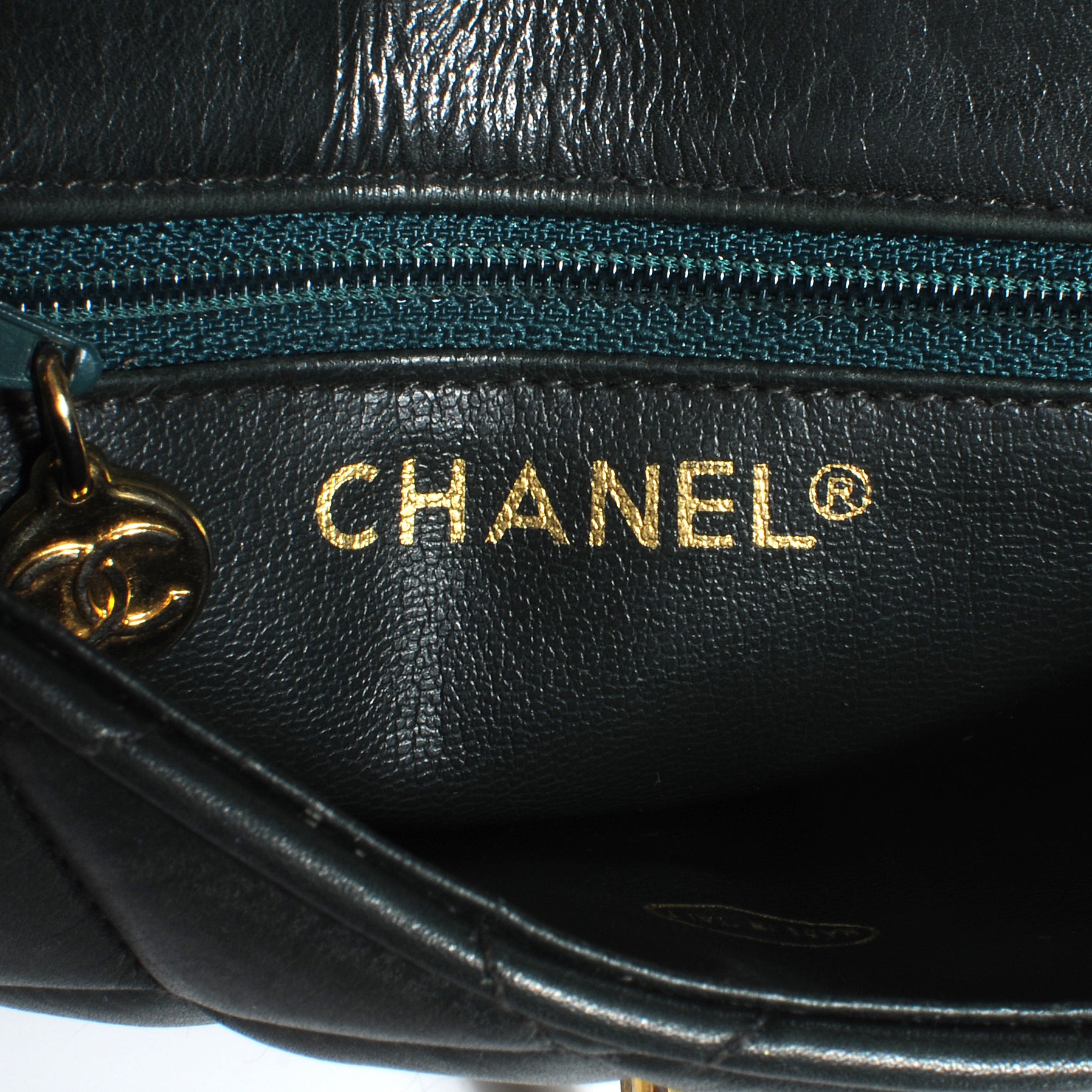 Chanel Lambskin Quilted Mini Flap Dark Green 7 of 10