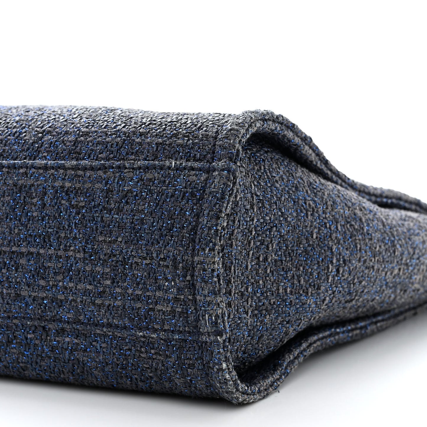 Lurex Boucle Mini Deauville Tote Blue