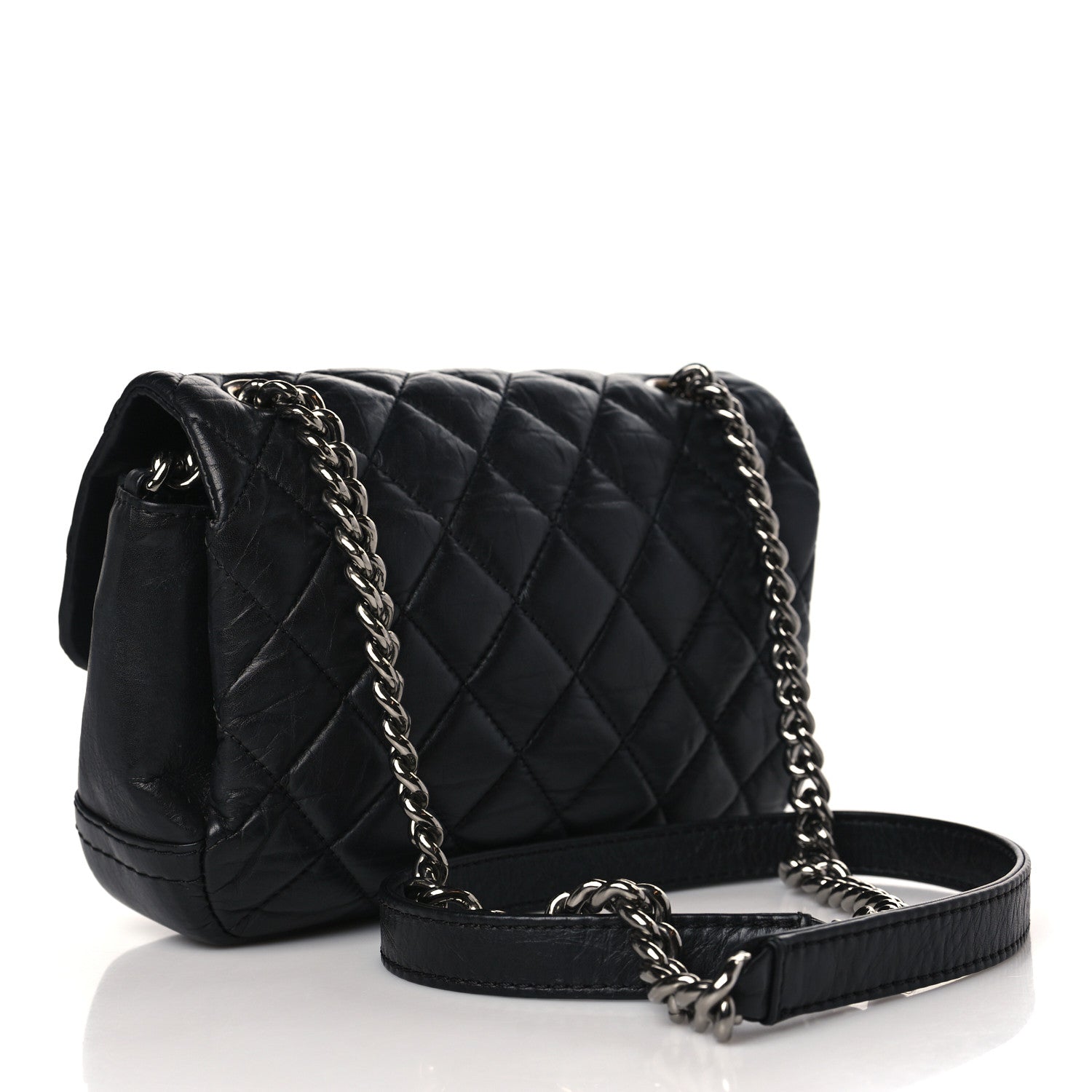 Chanel Aged Calfskin Quilted Mini Lady Pearly Flap Black 3 of 9