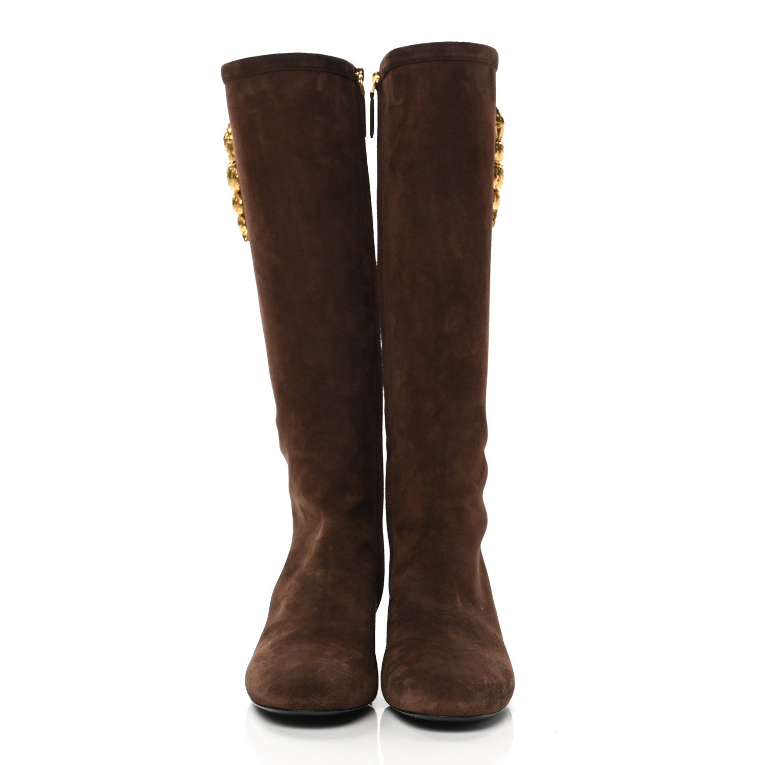 Valentino Garavani Suede Snake Maison Knee High 45mm Boots 39.5 Fondant 2 of 8