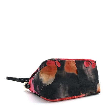 Fendi Zucchino Vitello Floral Mini Forever Mama Baguette Black Multicolor 3 of 10