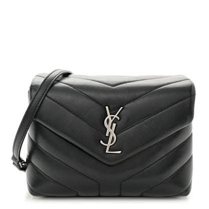 Saint Laurent Calfskin Y Quilted Monogram Toy Loulou Crossbody Bag Black 1 of 12