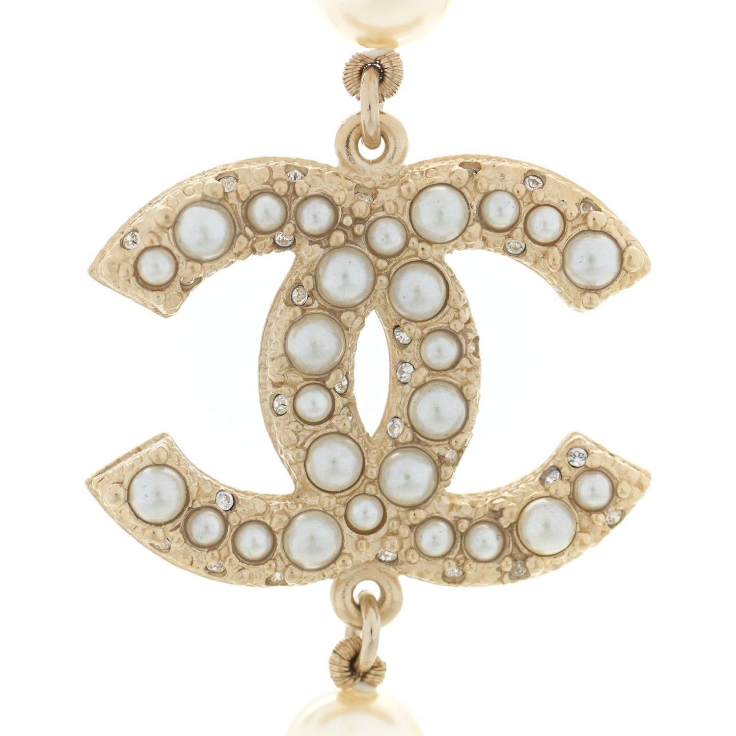Pearl CC 100th Anniversary Necklace Light Gold