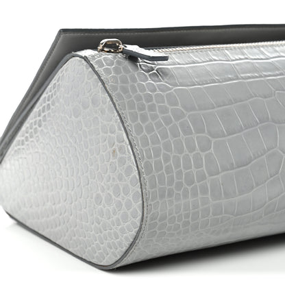 Givenchy Calfskin Crocodile Embossed Medium Pandora Box Crossbody Bag Grey 9 of 15