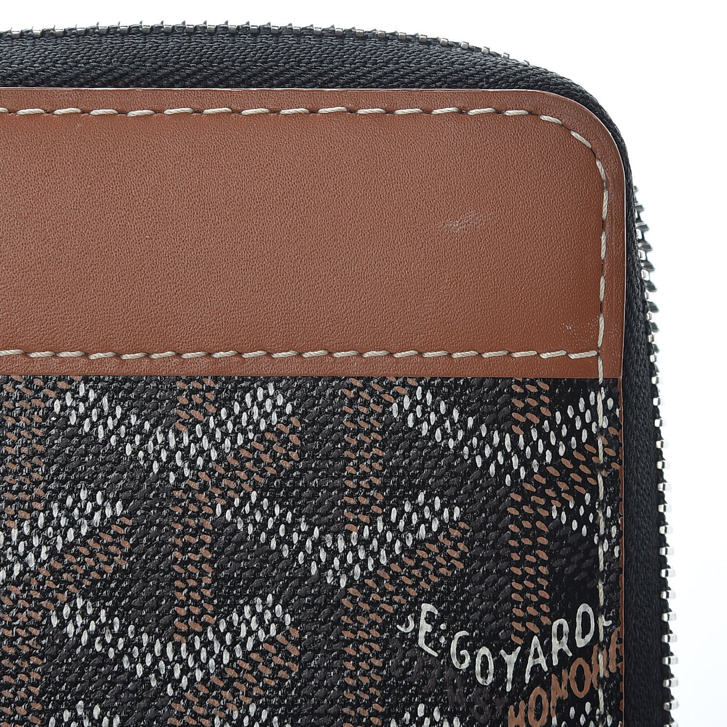 Goyardine Matignon Zip Around GM Wallet Black Gold