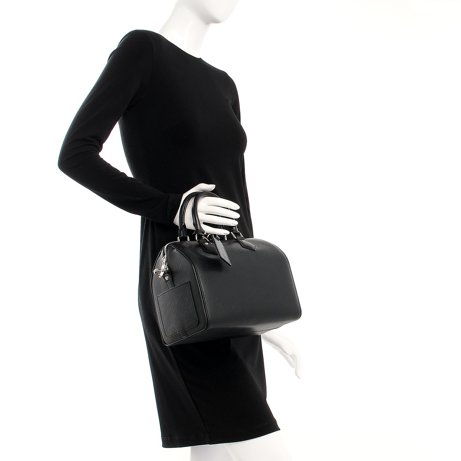 Louis Vuitton Epi Speedy Bandouliere 25 Black 3 of 12