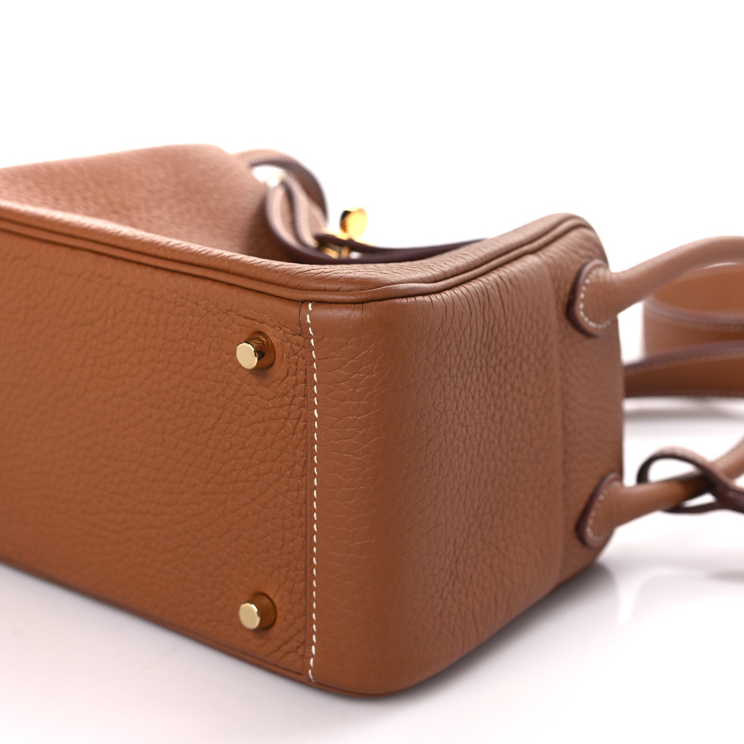 Hermes Taurillon Clemence Mini Lindy 20 Gold 9 of 10