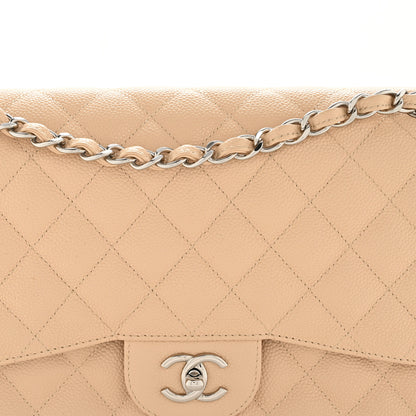 Chanel Caviar Quilted Jumbo Double Flap Beige Clair 7 of 10