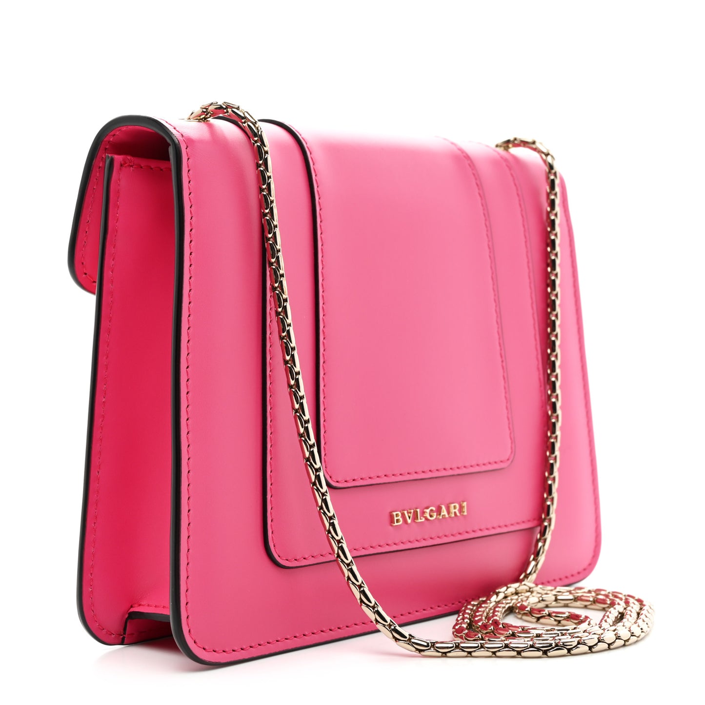 Calfskin Small Serpenti Forever Snake Strap Crossbody Bag Pink