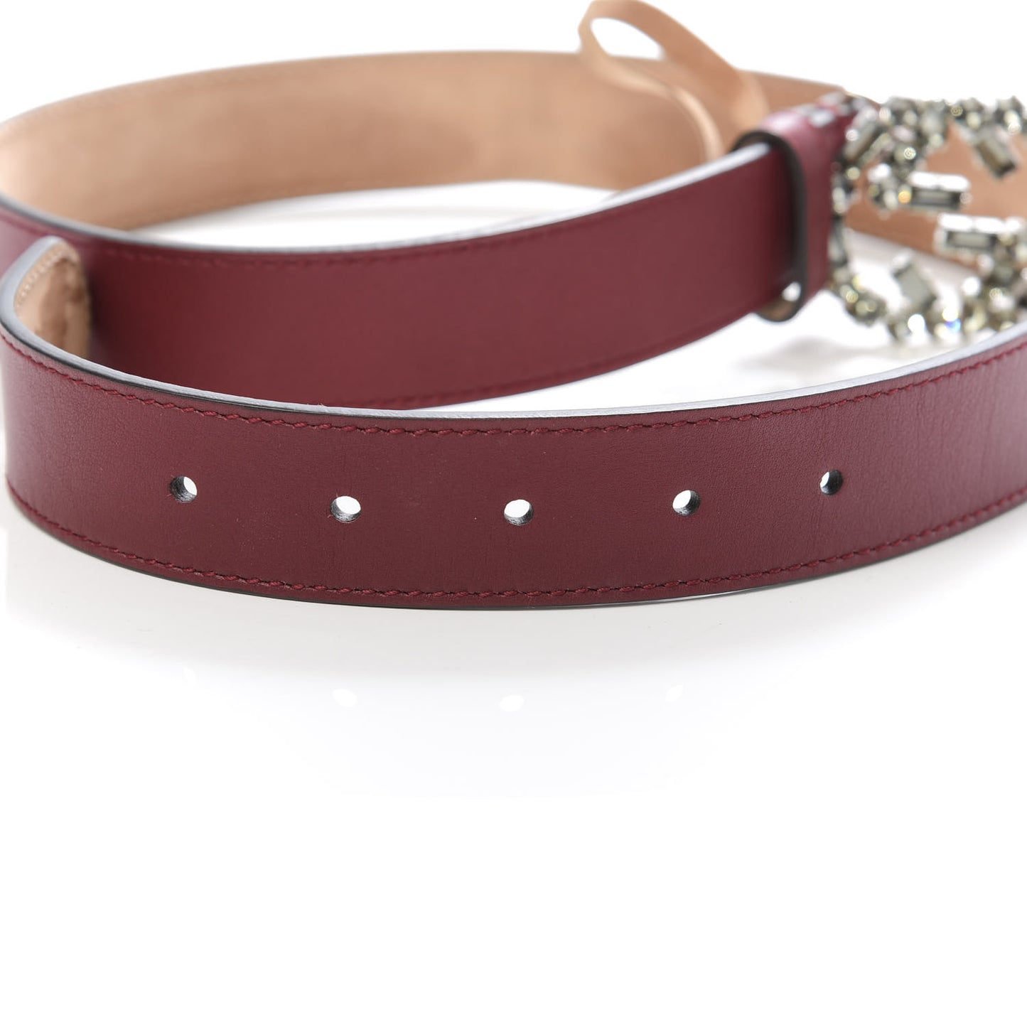 Calfskin Crystal Interlocking G Belt 75 30