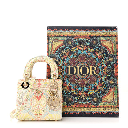 Christian Dior Calfskin Embroidered Mini Lady Dior White Multicolor 11 of 11