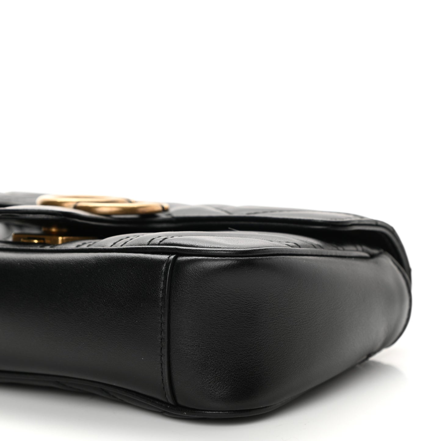 Calfskin Matelasse Mini GG Marmont Shoulder Bag Black